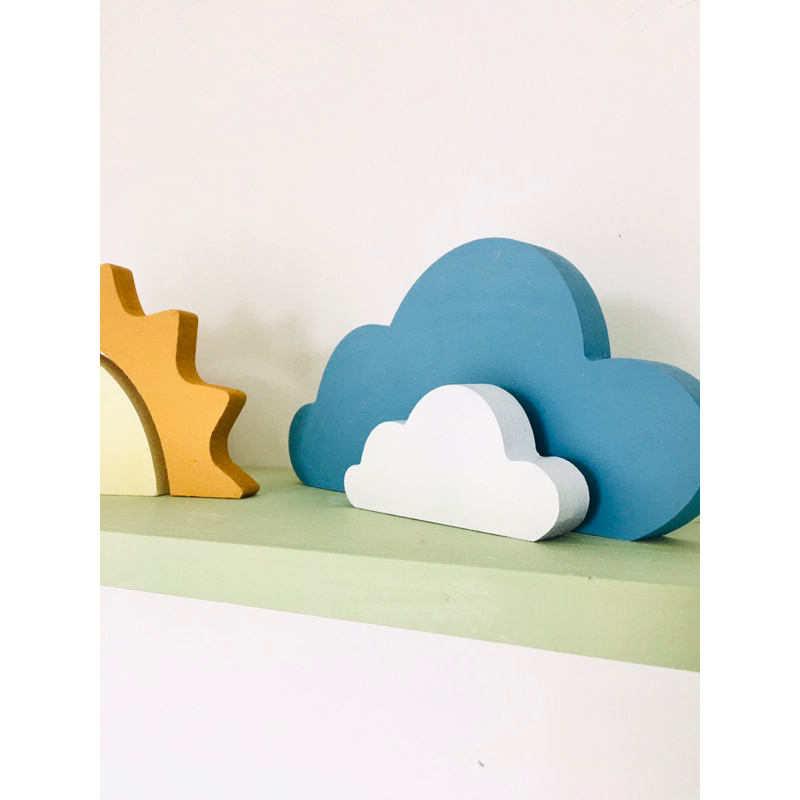 conjunto de nuvens decorativas adorno em MDF nuvem em Oferta na Shopee