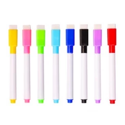 Kit 8 Canetas Coloridas para Quadro Branco com Apagador Marcadores Apagáveis para Planner e Escritóri