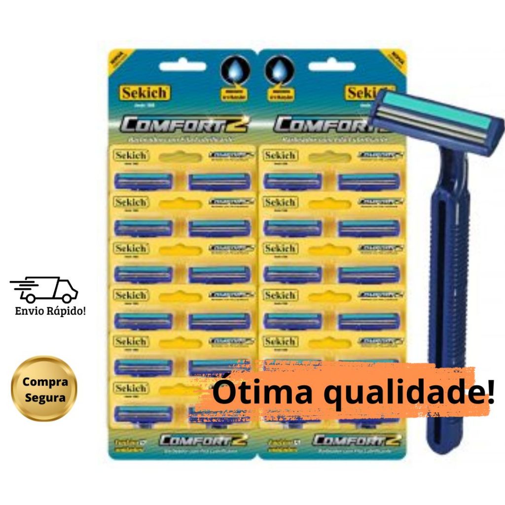 Barbeador com Fita Lubrificante Aparelho de Barbear Gilete - 24 unidades