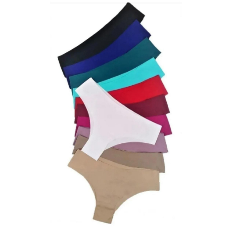 kit 5 Calcinha Tanga Conforto Sem Costura Com Corte A Laser Não Marca