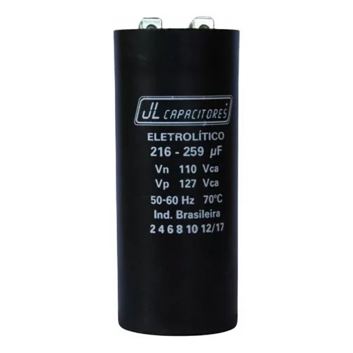 Capacitor De Partida Eletrolítico 216-259uf 110v Marca Jl Motor Monofasico 110/220v