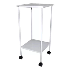 Mesa Auxiliar 40x40x80cm Aço Carbono C/ Rodízios