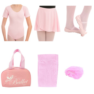 Kit Collant Manga Ballet ADULTO Bailarina 6 peças C/bolsa
