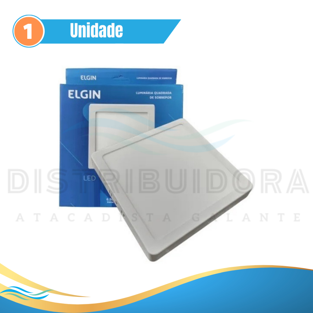 Painel Luminária Sobrepor LED Quadrado Teto/Laje 6w/12w/18w/24w (6500k /2700k) ELGIN Distribuidora Galante