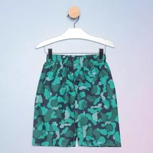 Bermuda Infantil Camuflada (Azul Marinho e Verde) Hering Kids (Tamanho 16)
