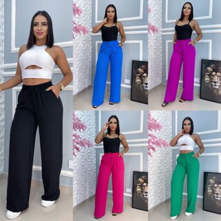 Calça Pantalona Duna Com Bolso
