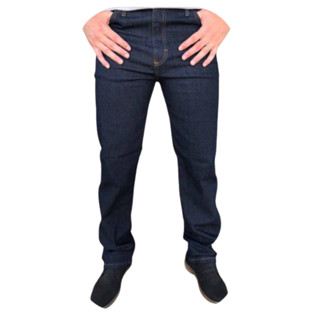 Calça Masculina Jeans Com Lycra Básica Corte Tradicional Reto Barra Larga Para Trabalho Serviço Costuras Reforçadas Marca Kaeru