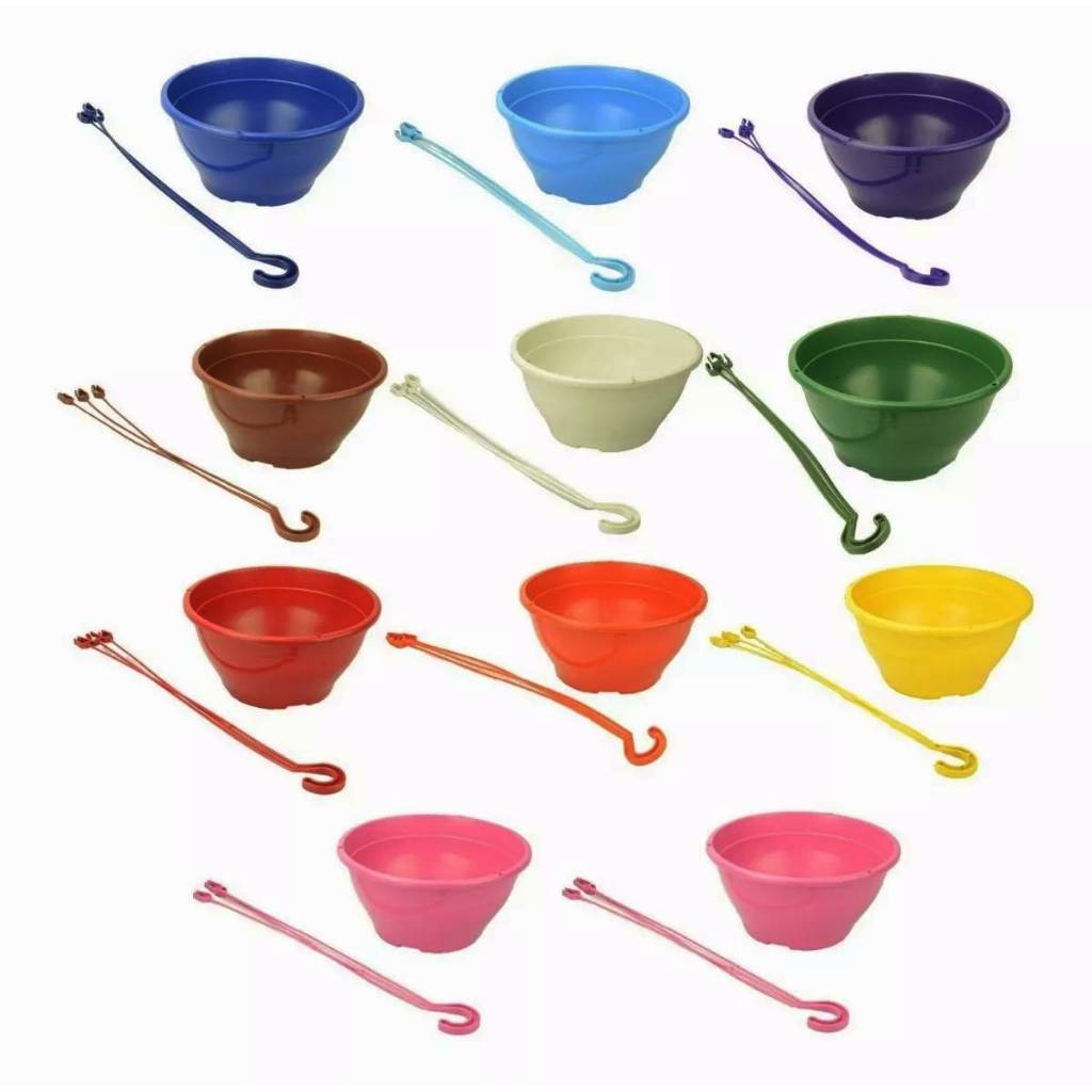 10 Vasos plástico cuias 13 Coloridos Com Hastes para Plantas Samambaia Cactos Suculenta 500ML