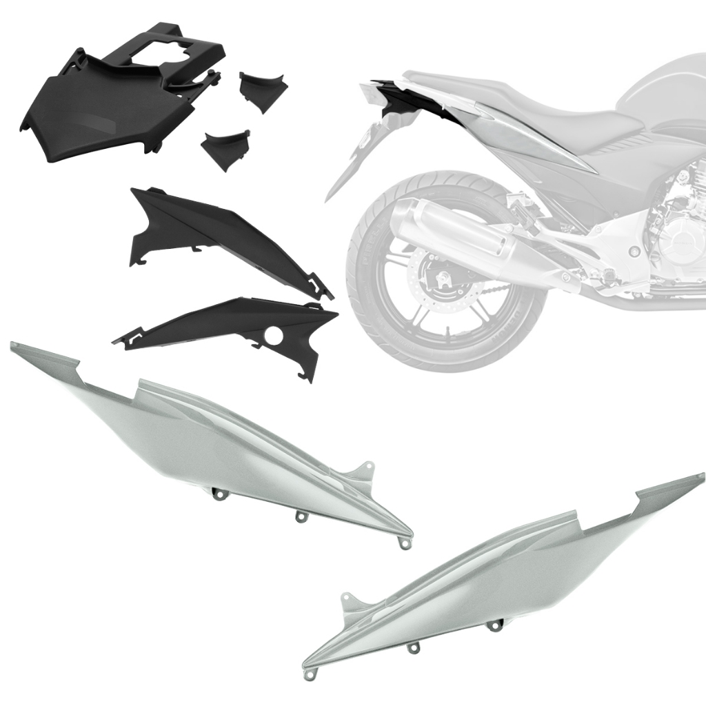 Carenagem Acessórios Para Moto Cb 300 2010 á 2012 3 Peças Pro Tork - Spare Parts and Accessories for Vehicles