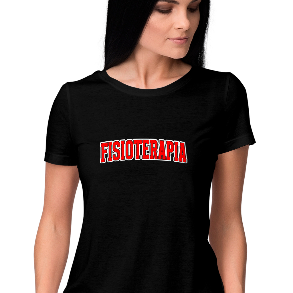 Babylook feminina de Viscolycra Fisio/Fisioterapia Faculdade estilo Americana I Camiseta feminina profissões I Faculdade I Universidade