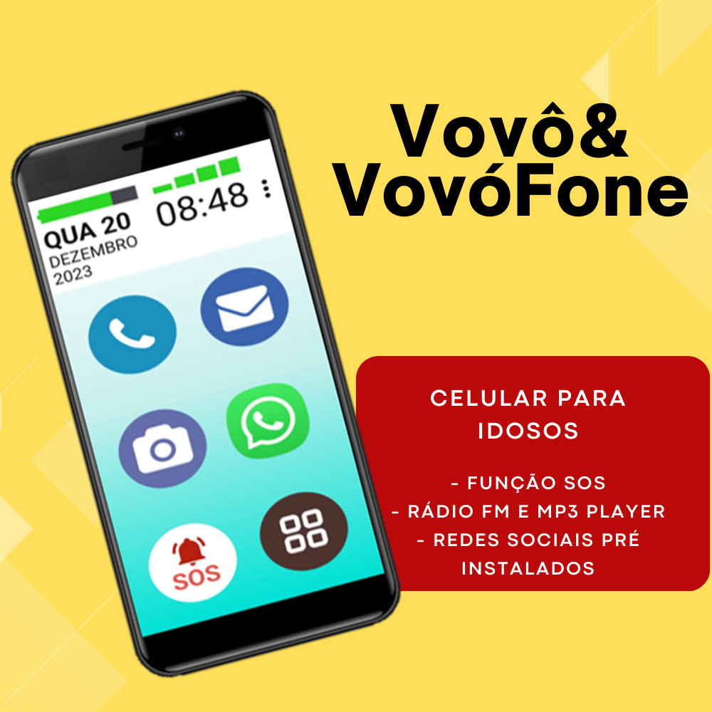 SMARTPHONE VOVÔ&VOVÓFONE 16GB 4G ICONES GRANDES ZAP FACE INSTA