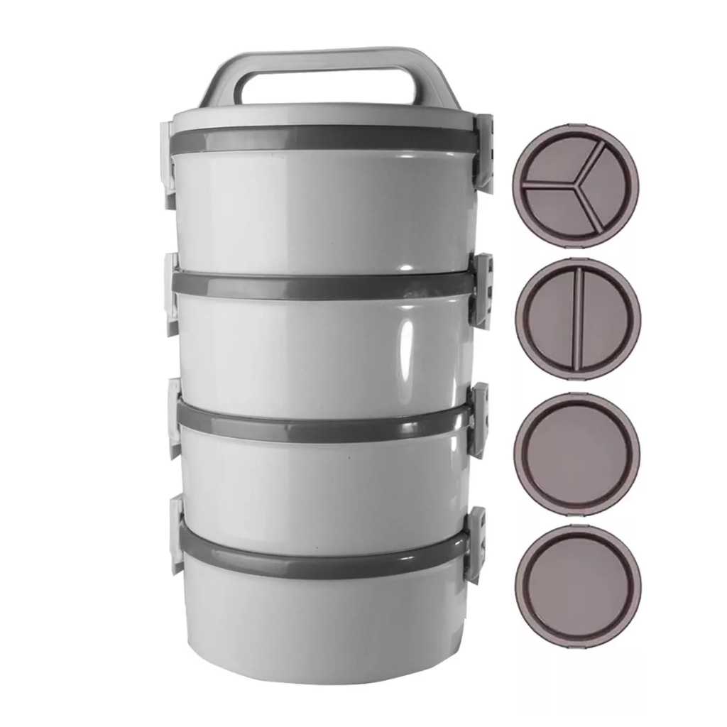 Conjunto 4 Marmita Térmica Plástica Termopratos 1,5l Tekcor