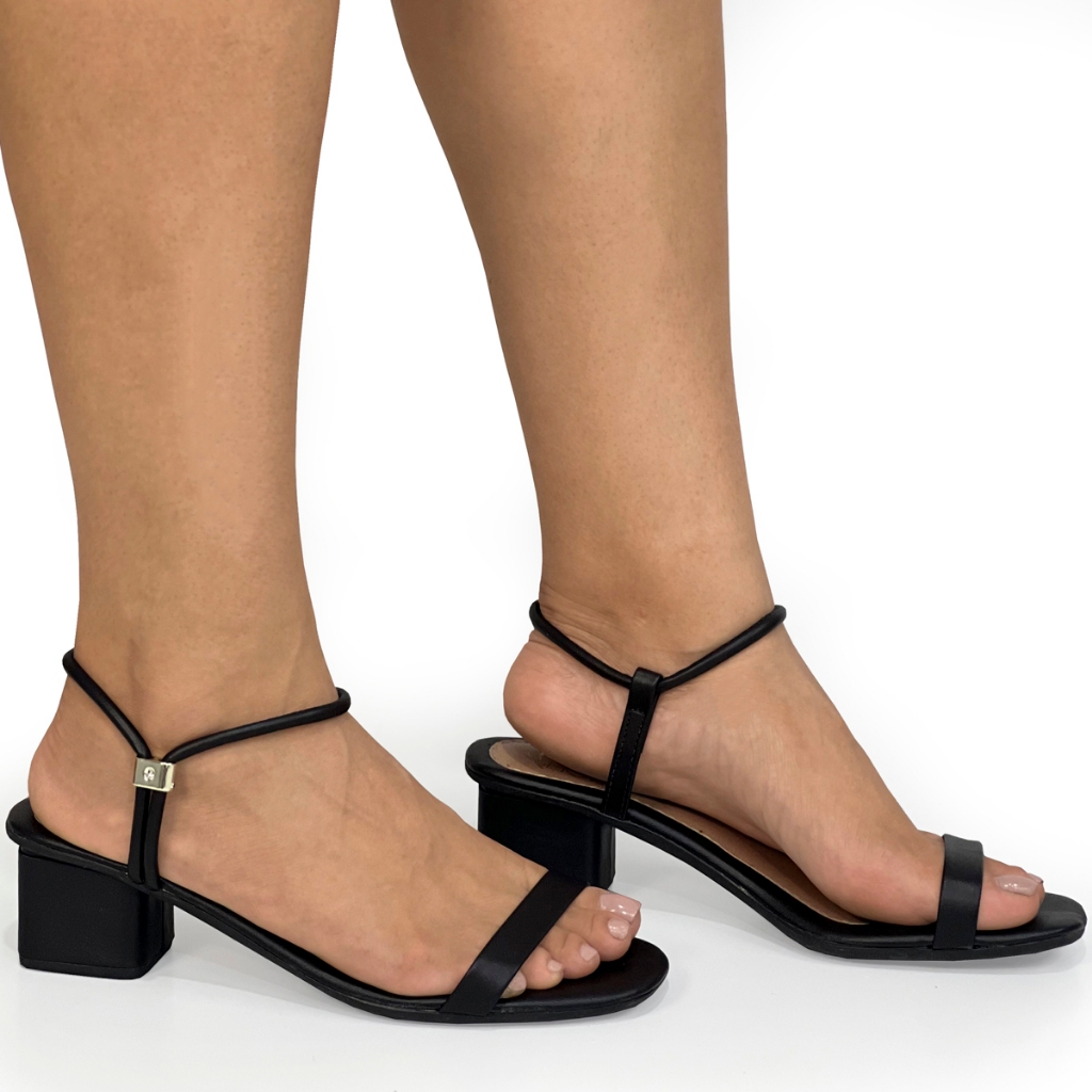 Sandalia Feminina Com ajuste Macia Salto Baixo Ref 61007 em Oferta na Shopee