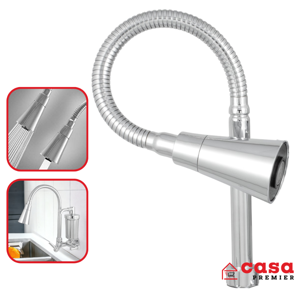 Cano Tubo Gourmet Silicone E Metal Torneira 3/4 Polegadas Cone Dupla Função 2 Jatos