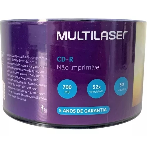50 Unidades Cd Virgem Multilaser Logo 700mb 80min