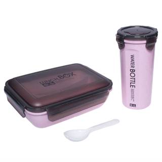 Kit Marmita Lancheira e Garrafa 500 ML e Kit Talheres