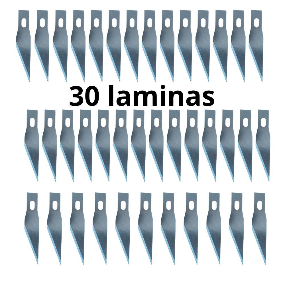 30 Lâmina de Estilete de Precisão modelo 11 com estojo de plastico duro