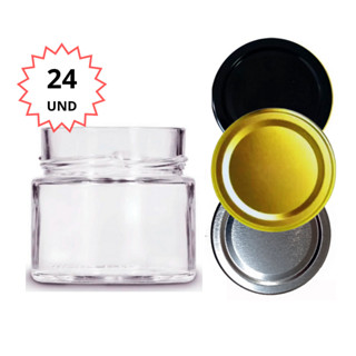 24 Potes de Vidro Pianezza 210ml para Geleias Gourmet, Doces, Velas.