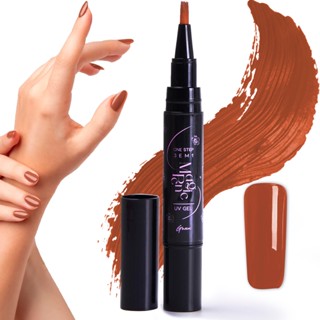 Esmalte Caneta Gel 3 Em 1 Base Top Coat Secagem Rápida Uv
