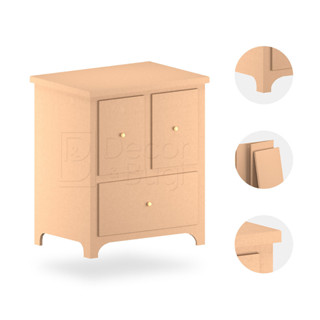 Mini Aparador Comoda Fake 3 Gavetas Retangular Prática Decoração de Festas