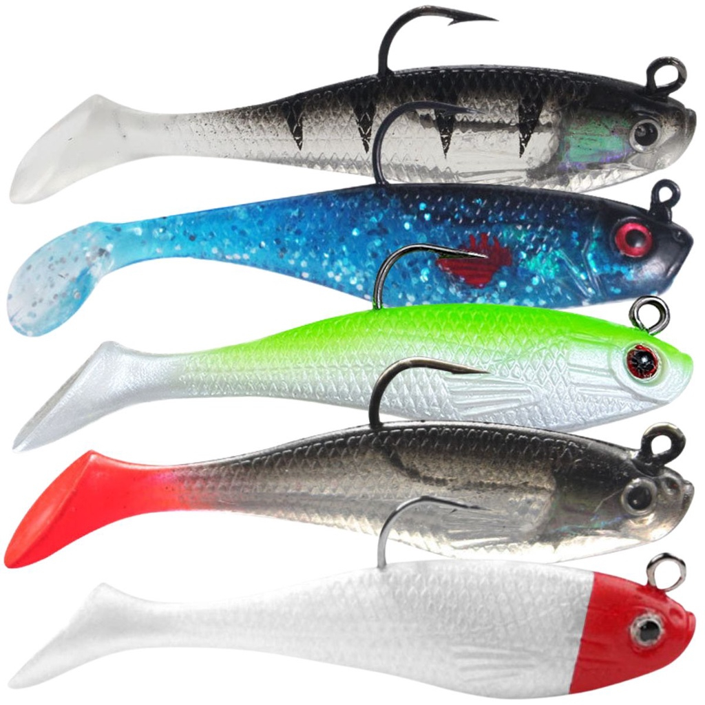 KIT 5 ISCAS ARTIFICIAIS REALISTA P/TUCUNARÉ ROBALO LAMBARI — imagem 2 de 2