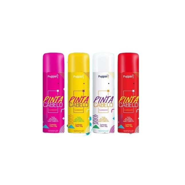 Tinta da Popper Temporária Para Cabelo e Barba - 135ml Tinta Fluorescente Spray Envio Imediato