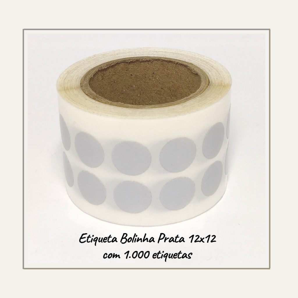 Etiqueta Adesiva Selo Bolinha Prata 1000 Unidades em Oferta na Shopee