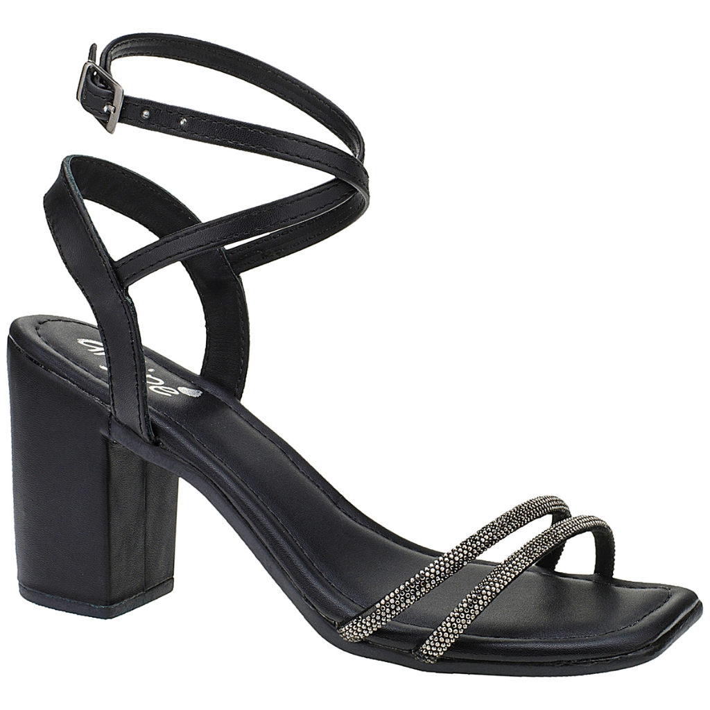 Sandália Feminina Salto Baixo Feminino Sapatos Com Strass Feminino Angipé em Oferta na Shopee