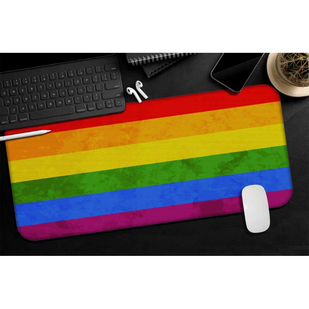 Mousepad Grande 90x40cm Arco-Íris LGBT+ Colorido Mause Pad