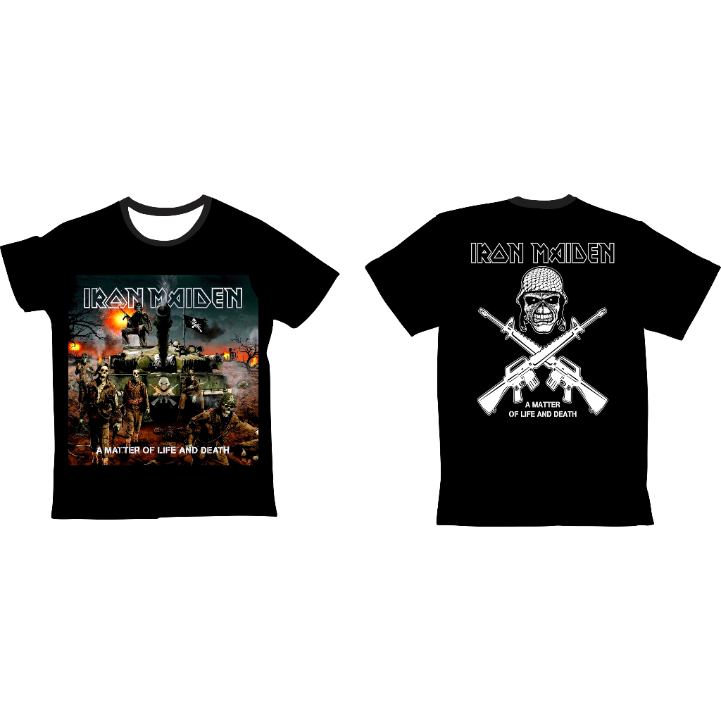 Camiseta Bandas de Rock A Matter of Life and Death Tecido Dry Fit Poliéster