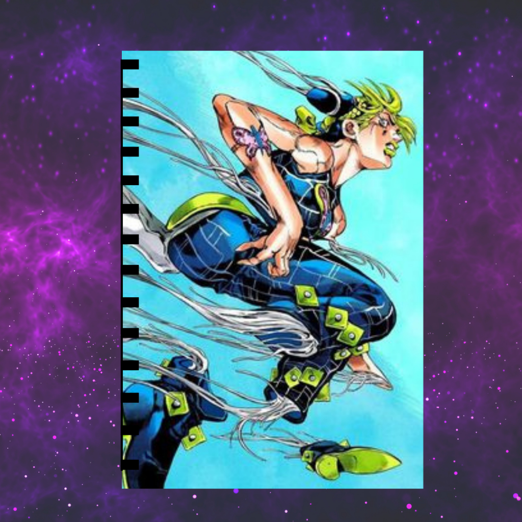 Caderno  Universitário - 1 Matéria anime manga Jojo's Bizarre Adventure Jotaro Kujo Joseph garra e capa plástica