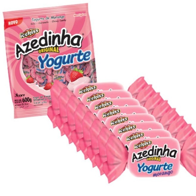 Bala Mastigável Azedinha Yogurte de Morango 500g - Ice Kiss · foto 2