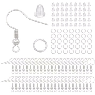 kit base de brinco anzol cor prateado ou dourado - 60/150/300 peças em Oferta na Shopee