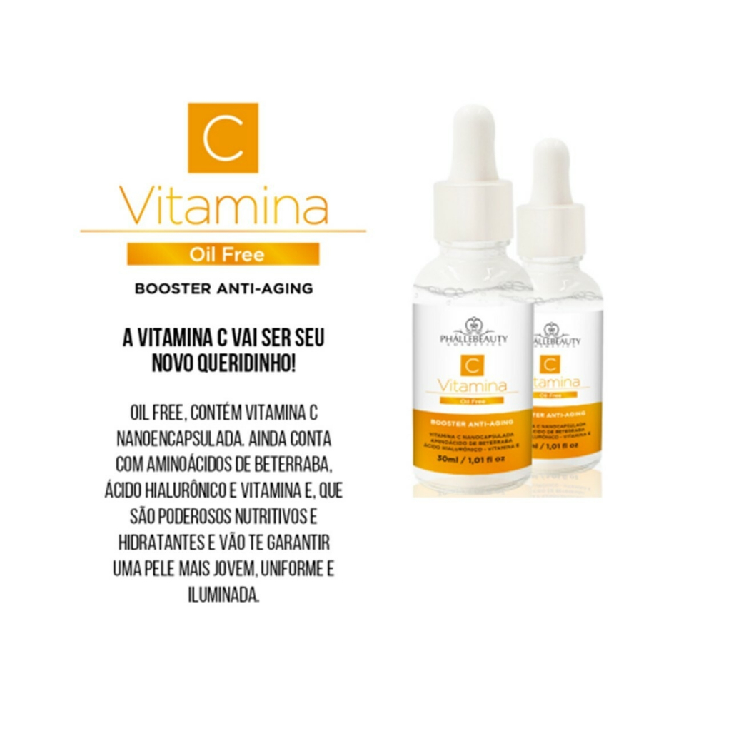 Sérum Booster Facial Vitamina C Oil Free - Phállebeauty