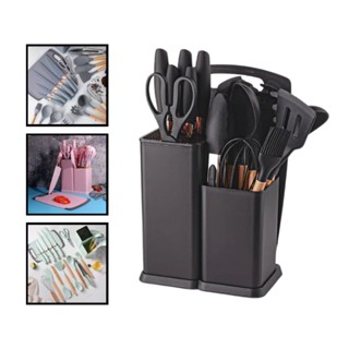 Kit Completo Jogo Utensílios De Cozinha 19 Peças Com Tábua Luxo