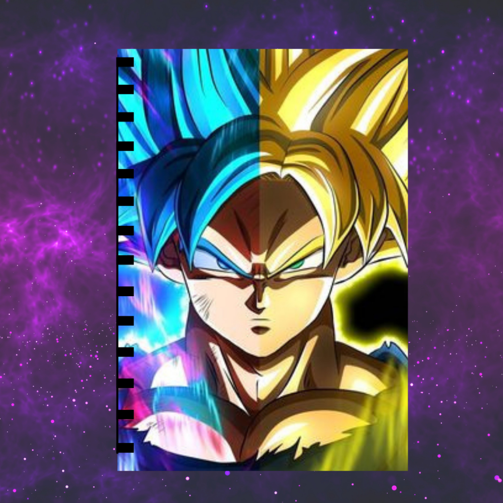 Caderno de anotações Anime Manga Dragon Ball Super Goku Vegeta  garra e capa plástica A5