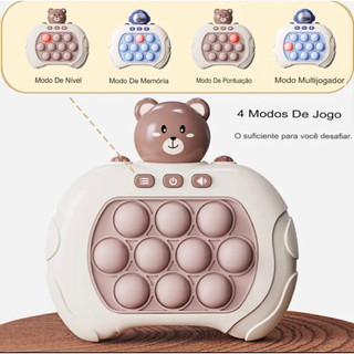 POP IT eletrônico brinquedo sensorial anti estress memorizador para crianças e adultos 4 modos de jogo Pop It Fidget Toy (Urso)