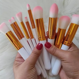 Kit com 10 Pinceis maquiagem Profissional