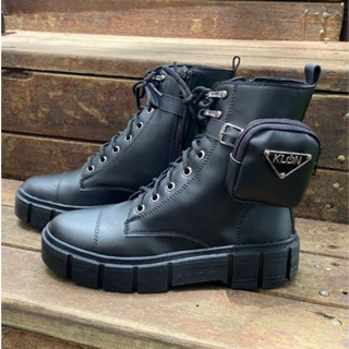 Coturno unissex Feminino Masculino Preto Com Bag Lateral Sola Resistente Tratorada Conforto