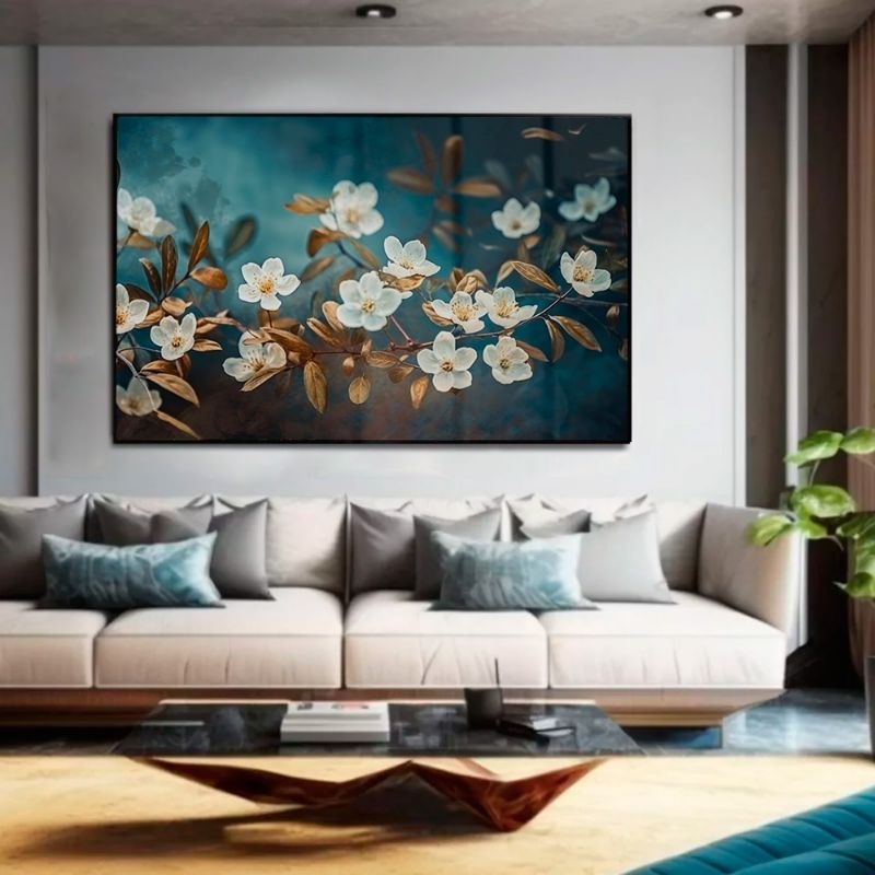 Quadro Decorativo Caixa Floral Luxo Galhos de Cerejeira 110x80