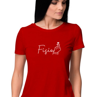 Babylook feminina de Viscolycra Fisioterapia minimalista coração coreano I Camiseta feminina profissões fofa I Faculdade e Profissão