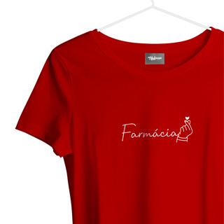 Babylook feminina de Viscolycra Farmácia minimalista coração coreano I Camiseta feminina profissões fofa I Faculdade e Profissão
