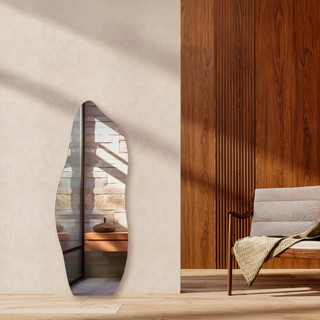 Espelho Grande Corpo Inteiro de Chão com Moldura em Couro Industrial 60x110cm em Oferta na Shopee
