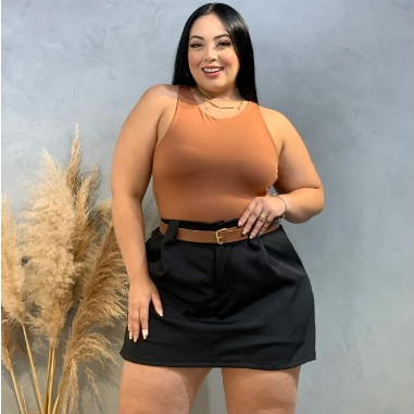Short Saia Alfaiataria com Cinto PLUS SIZE várias cores Verão 2024