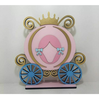 Carruagem Cinderela Enfeite De Mesa 3D Decoração Festa Aniversário em Oferta na Shopee