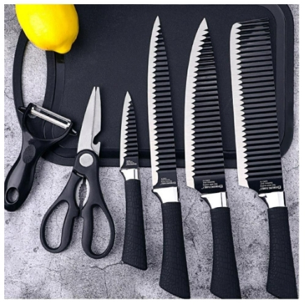 Jogo de Facas Premium de Cozinha Cozinha Inox Antiaderente 6 peças faca utensílio de cozinha