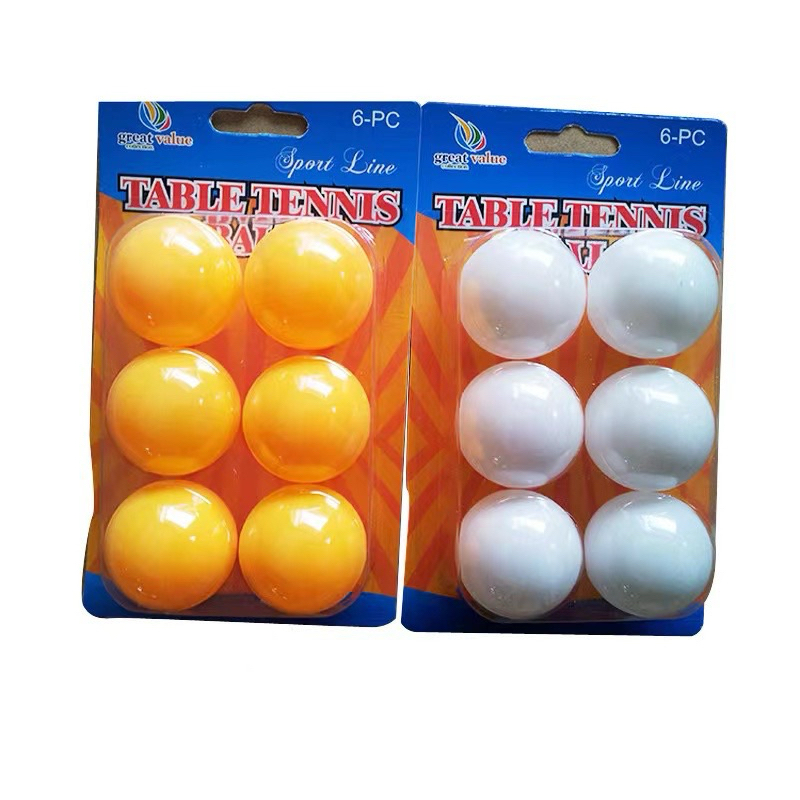 Bola Ping Pong Cartela 6 Unidades Laranja E Branca 40mm