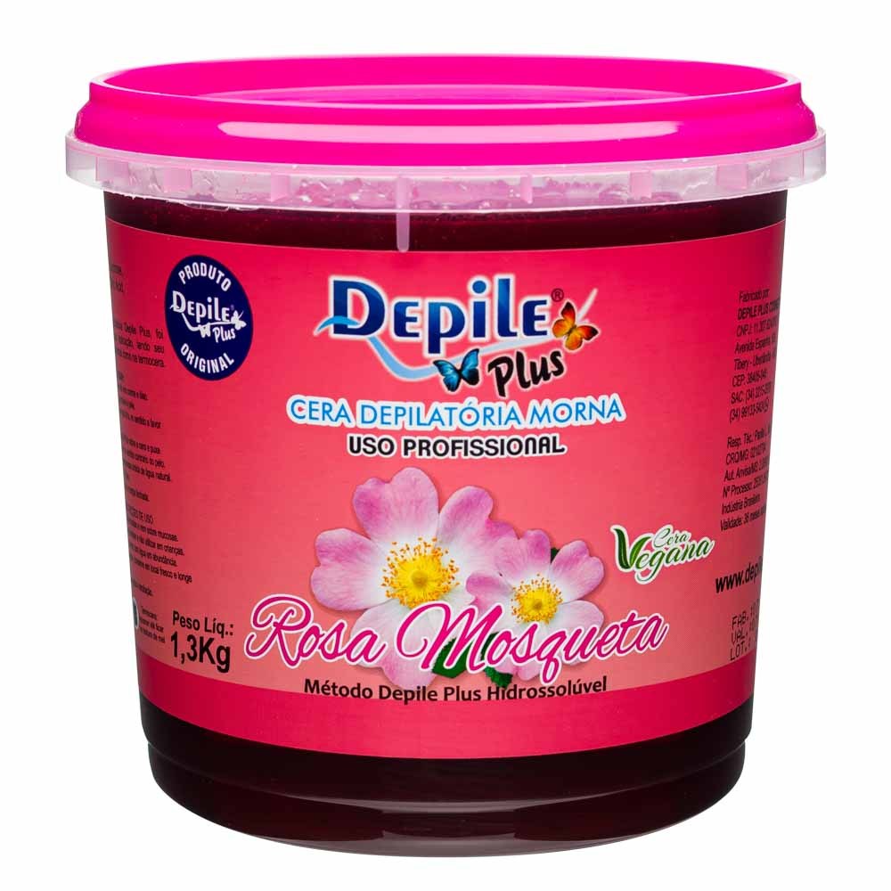 Depilação Cera Depilatória Rosa Mosqueta Método Depile Plus Hidrossolúvel Pote Profissional 1,3 kg em Oferta na Shopee