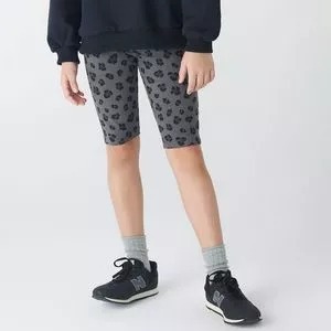Bermuda Infantil Animal Print (Cinza Escuro e Preta) Hering Kids