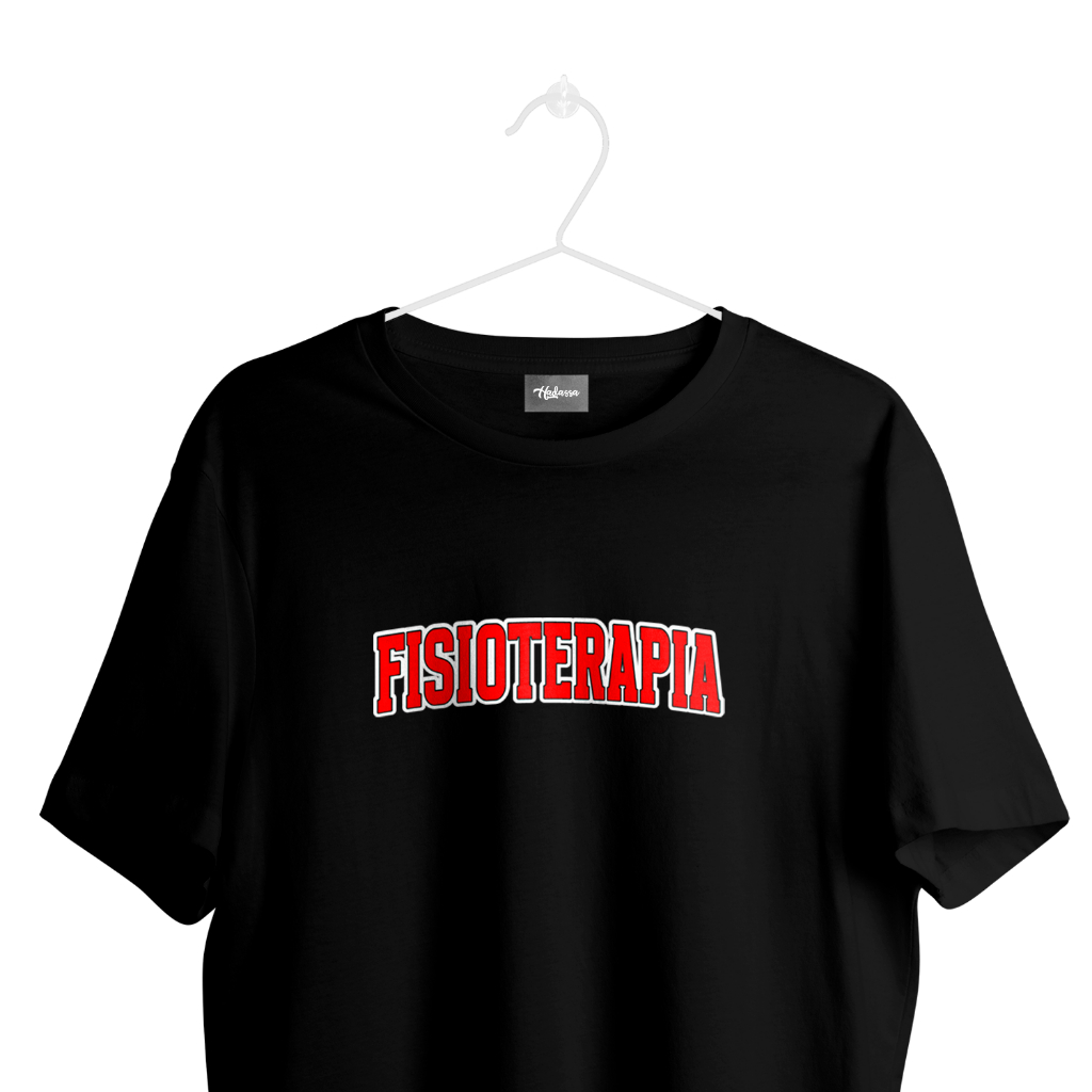 Camiseta Masculina de algodão Fisio/Fisioterapia Faculdade estilo Americana I Camiseta Masculina profissões I Faculdade I Universidade